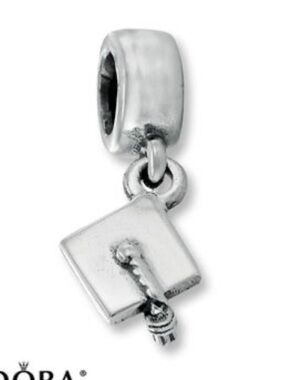 Vintage PANDORA Graduation Cap Sterling S925 ALE Silver Charm Dangle Retired